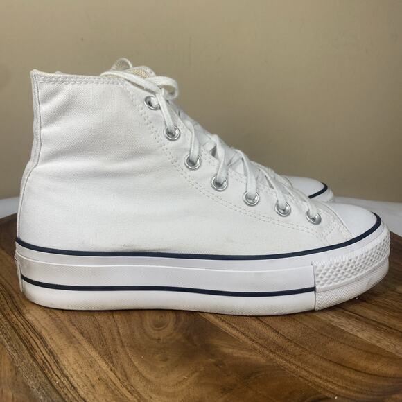 Converse Chuck Taylor AllStar Lift Womens White Size 7.5 HighTop Platform Shoes - Picture 3 of 8
